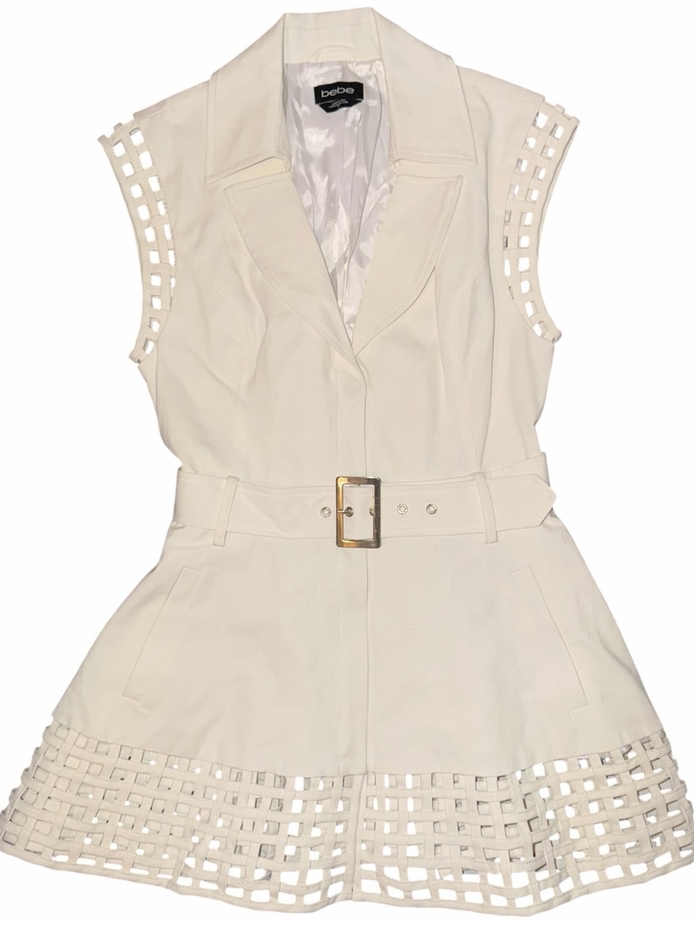 Y2K Vintage Bebe Cutout Lattice Mini Blazer Dress Tunic